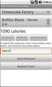 download Fast Food Calorie Lookup apk